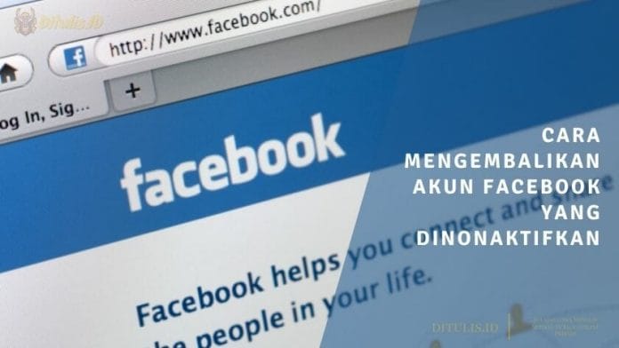 cara mengembalikan akun facebook yang dinonaktifkan