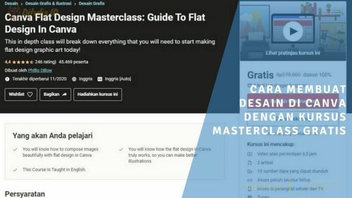 cara membuat desain di canva dengan kursus masterclass gratis