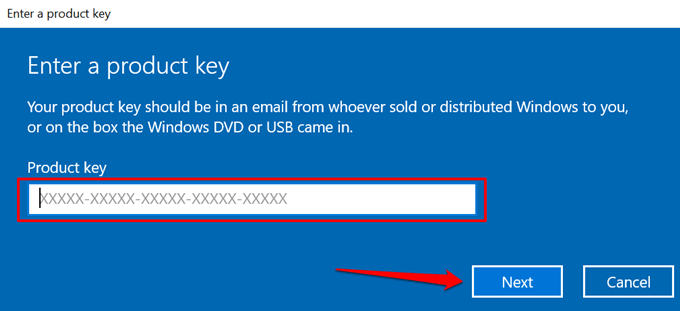 09 Enter Product Key Windows 10