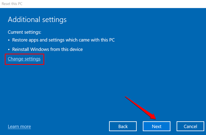 22 Preview Windows Reset Options Windows 10