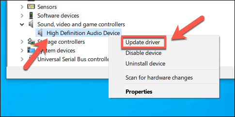 18 Update Driver Option