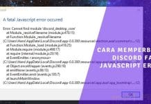 cara memperbaiki discord fatal javascript error